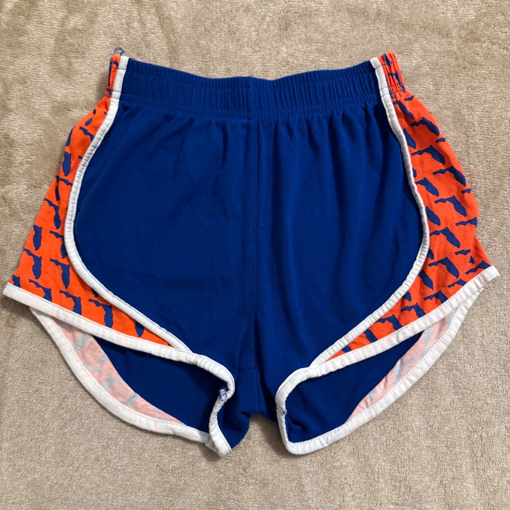 Lauren James Shorties Blue Orange Florida State Print Athletic Shorts XS